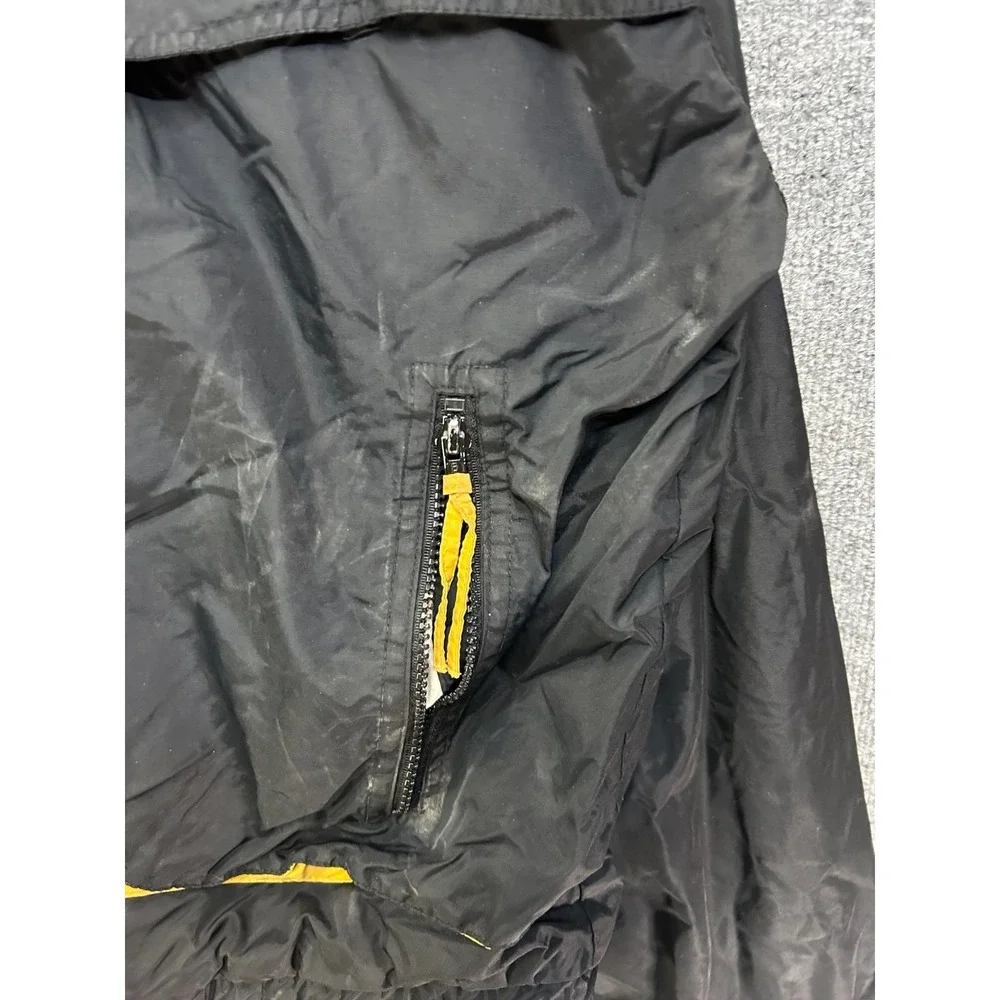 VTG Southpole Full Zip Windbreaker Jacket Men's Black Yellow Raglan Sleeve - L